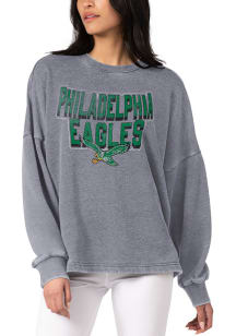 Philadelphia Eagles Womens Grey Burnout Crew Sweatshirt