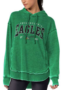 Philadelphia Eagles Womens Kelly Green Burnout Hooded Sweatshirt