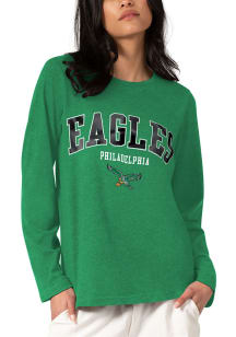 Philadelphia Eagles Womens Kelly Green Heather Foil LS Tee