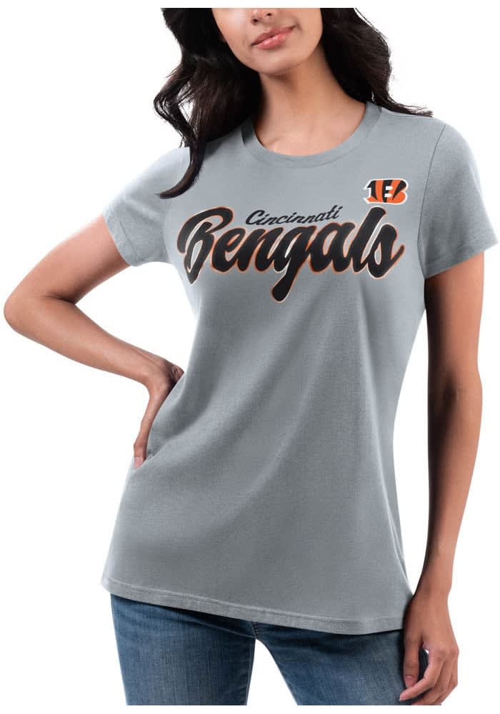 Team Apparel Women's Cincinnati Bengals Team Captain S/S T-Shirt- Gray,  Medium