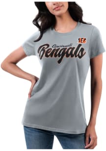 Cincinnati Bengals Womens Grey Team Short Sleeve T-Shirt