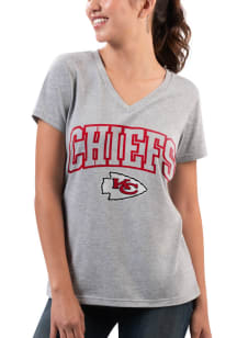 Kansas City Chiefs Womens Grey Vintage Short Sleeve T-Shirt