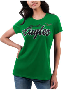Philadelphia Eagles Womens Kelly Green Foil Team Short Sleeve T-Shirt