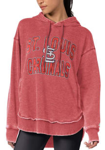 St Louis Cardinals Womens Red Burnout Hooded Sweatshirt