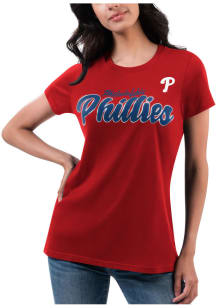 Philadelphia Phillies Womens Red Team Short Sleeve T-Shirt