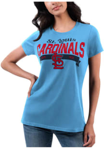 St Louis Cardinals Womens Light Blue Team Short Sleeve T-Shirt
