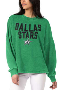 Dallas Stars Womens Kelly Green Burnout Crew Sweatshirt