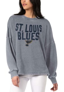 St Louis Blues Womens Grey Burnout Crew Sweatshirt