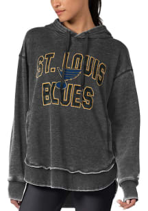 St Louis Blues Womens Black Burnout Hooded Sweatshirt