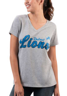 Detroit Lions Womens Grey Team Short Sleeve T-Shirt