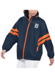 Detroit Tigers Womens Navy Blue Trainer Light Weight Jacket
