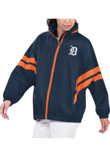 Detroit Tigers Womens Navy Blue Trainer Light Weight Jacket