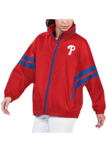 Philadelphia Phillies Womens Red Trainer Light Weight Jacket