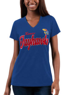 Kansas Jayhawks Womens Blue Team Short Sleeve T-Shirt