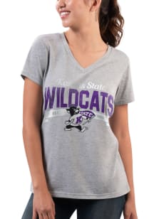 K-State Wildcats Womens Grey Team Short Sleeve T-Shirt