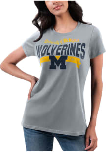 Michigan Wolverines Womens Grey Team Short Sleeve T-Shirt