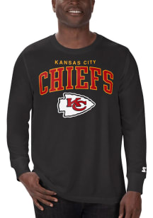 Starter Kansas City Chiefs Black Arch Name Mascot Long Sleeve T Shirt