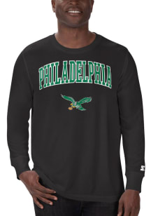 Starter Philadelphia Eagles Black Arch Name Long Sleeve T Shirt