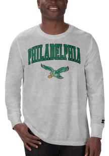 Starter Philadelphia Eagles Grey Arch Name Long Sleeve T Shirt