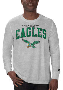 Starter Philadelphia Eagles Grey Arch Name Mascot Long Sleeve T Shirt