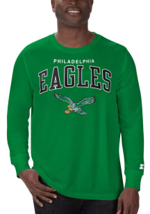 Starter Philadelphia Eagles Kelly Green Arch Name Mascot Long Sleeve T Shirt