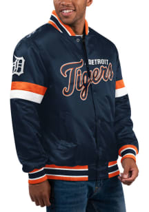 Starter Detroit Tigers Mens Navy Blue Home Game Varsity Medium Weight Jacket