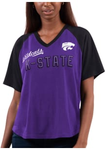 K-State Wildcats Womens Purple Free Throw Short Sleeve T-Shirt