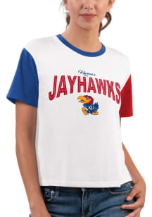 Kansas Jayhawks Womens White Sprint Short Sleeve T-Shirt