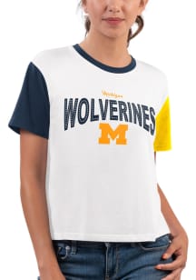 Michigan Wolverines Womens White Sprint Short Sleeve T-Shirt