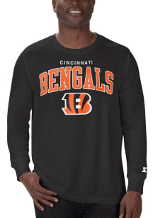 Starter Cincinnati Bengals Black Arch Name Mascot Long Sleeve T Shirt