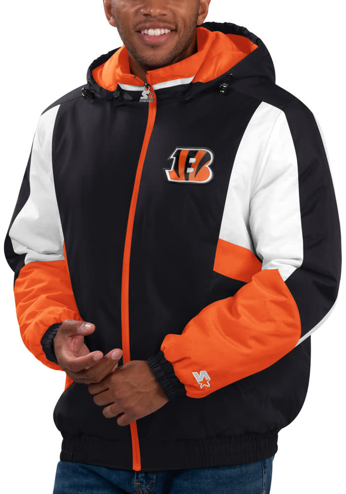 Starter Cincinnati Bengals Mens Black Full Back Heavyweight Jacket