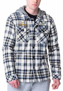 Pitt Panthers Mens Blue Sherpa Lined Flannel Medium Weight Jacket