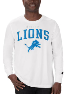 Starter Detroit Lions White Arch Name Mascot Long Sleeve T Shirt