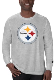 Starter Pittsburgh Steelers Grey Primary Long Sleeve T Shirt