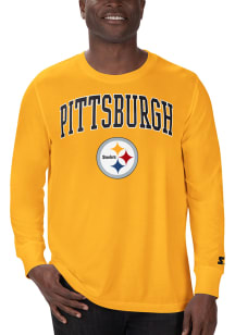 Starter Pittsburgh Steelers Gold Arch Name Long Sleeve T Shirt