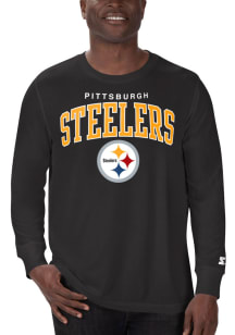 Starter Pittsburgh Steelers Black Arch Name Mascot Long Sleeve T Shirt