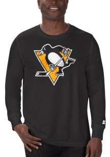 Starter Pittsburgh Penguins Black PRIMARY Long Sleeve T Shirt