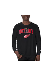 Starter Detroit Red Wings Black Arch Name Long Sleeve T Shirt