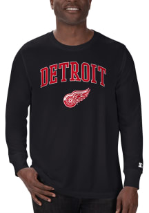 Starter Detroit Red Wings Black Arch Name Long Sleeve T Shirt