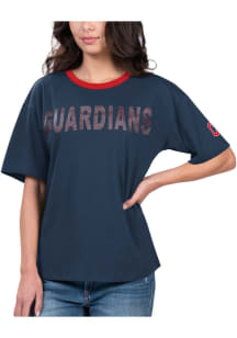 Cleveland Guardians Womens Navy Blue MVP Short Sleeve T-Shirt
