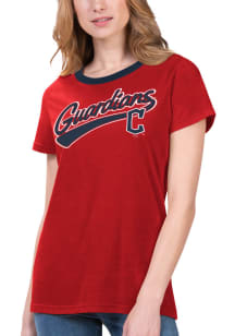 Cleveland Guardians Womens Red Racer Short Sleeve T-Shirt