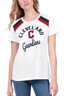 Cleveland Guardians Womens White Score Short Sleeve T-Shirt