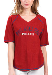 Philadelphia Phillies Womens Red Ball Chase Short Sleeve T-Shirt