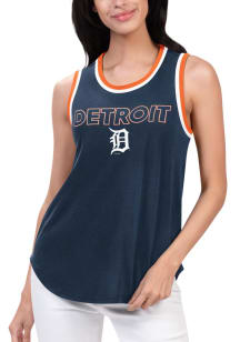 Detroit Tigers Womens Navy Blue Strategy Tank Top