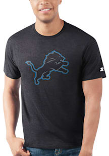 Starter Detroit Lions Black Pop Outline Short Sleeve T Shirt