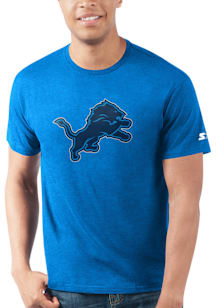 Starter Detroit Lions Blue Pop Outline Short Sleeve T Shirt
