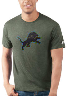 Starter Detroit Lions Olive Pop Outline Short Sleeve T Shirt