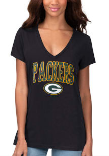 Green Bay Packers Womens Black Fair Catch Short Sleeve T-Shirt