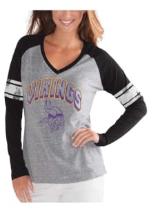 Minnesota Vikings Womens Black The Franchise LS Tee