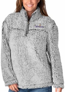 Minnesota Vikings Womens Grey Sherpa Qtr Zip